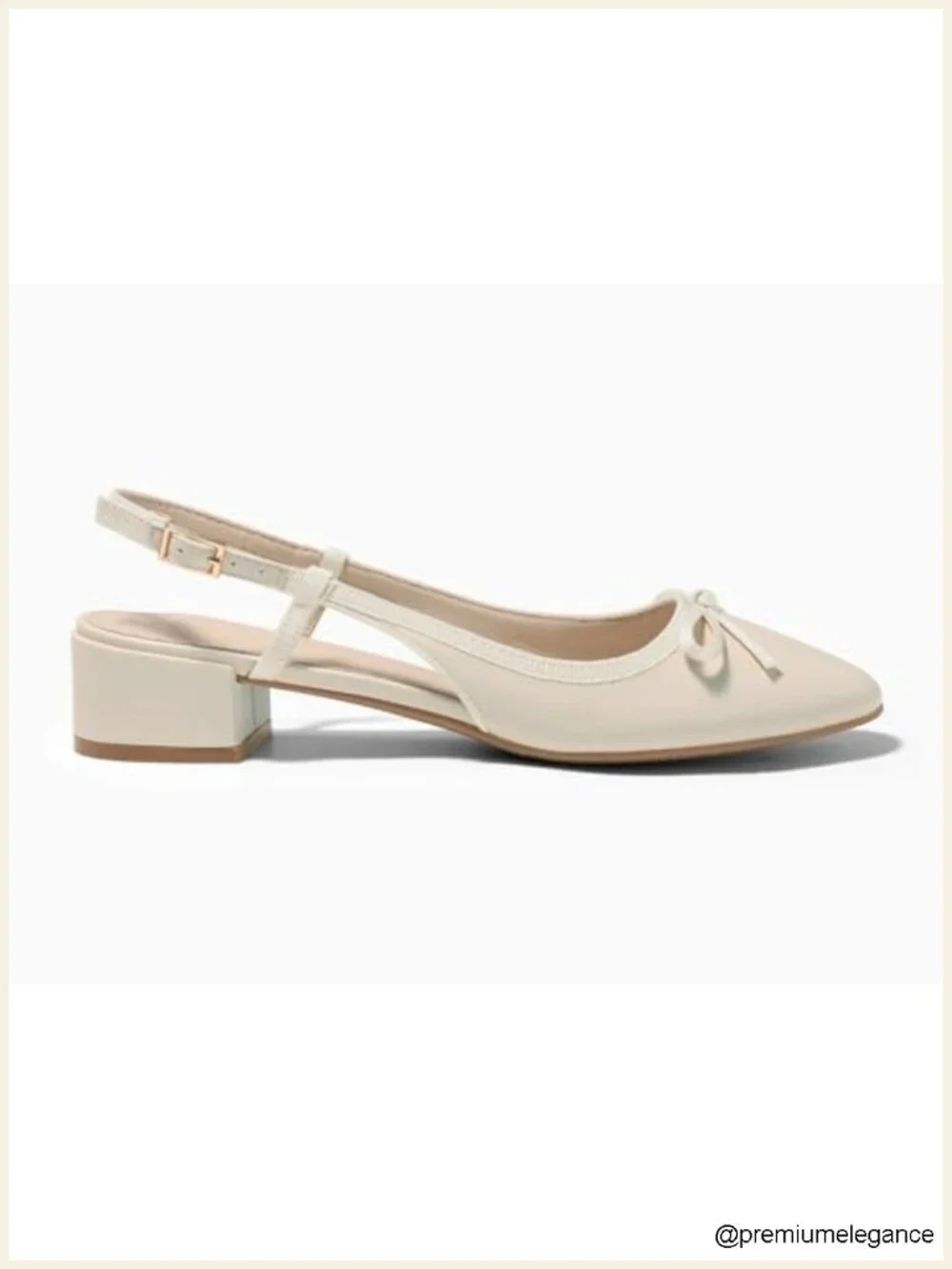 Chunky Low Heel Slingback Ballet Bow Pumps Closed Toe Wedding Dress Shoes